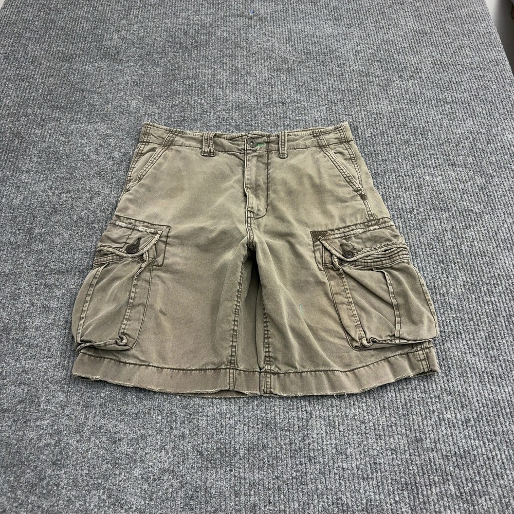 American Eagle Cargo Shorts Mens 30 Khaki Cotton Utility Gorpcore Y2K Style